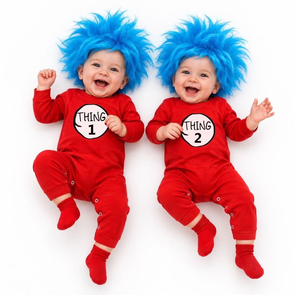 Thing 1 and Thing 2 Inspired Baby Halloween Costume